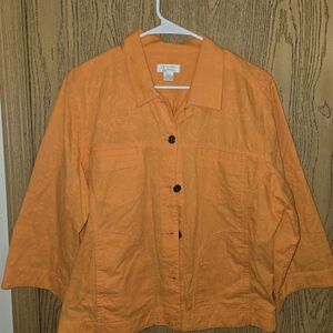 Christopher & Banks Orange Button Down Shirt